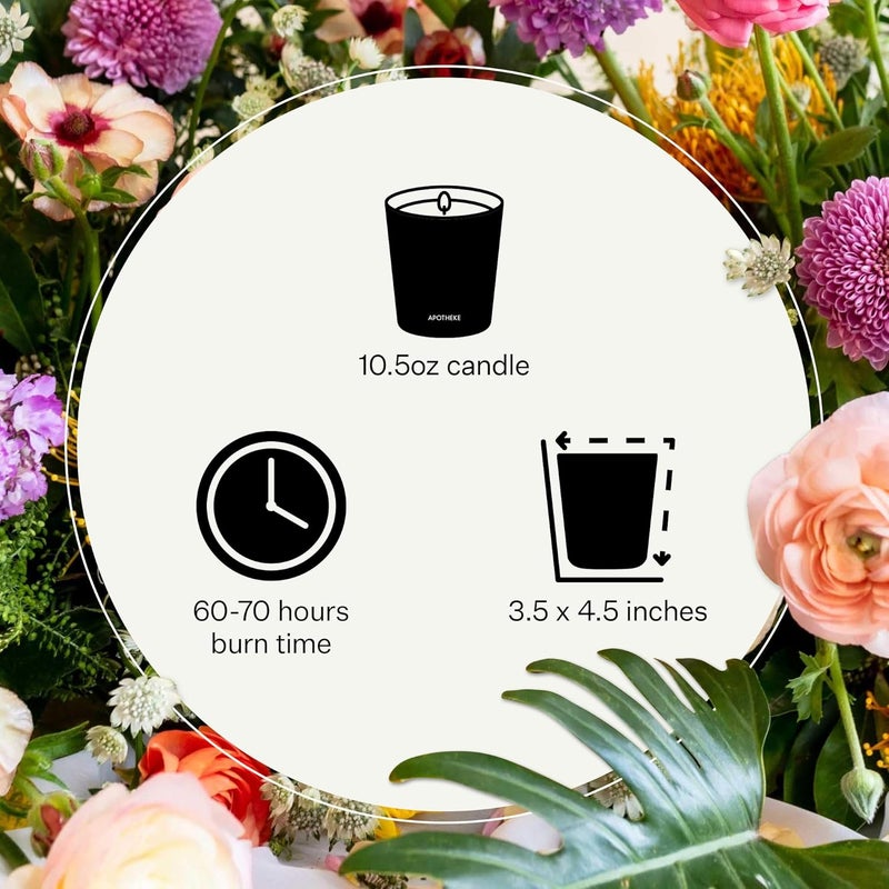 APOTHEKE Signature Scented Candles for Home, Charcoal Rouge - 10.5 oz - Soy Wax, Non Toxic, Large Jar Black - Luxury Candle Gifts for Women & Men - Birch Wood, Elemi, Damask Rose, and Smoke - Image 3